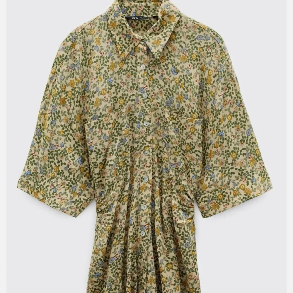 Zara Yellow Cream Buttoned Midi Dress - Picture 5 of 8